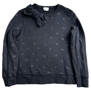 Kate Spade Polka Dot Bow Sweatshirt Women's Medium Black Glitter Dot 100% Cotton